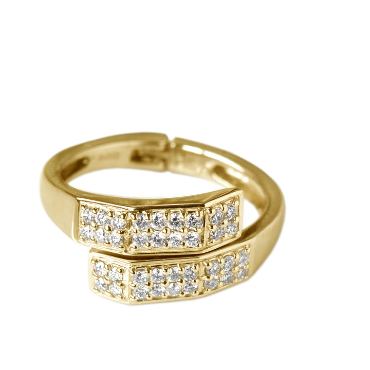 Diamond Adjustible Geometrical Ring