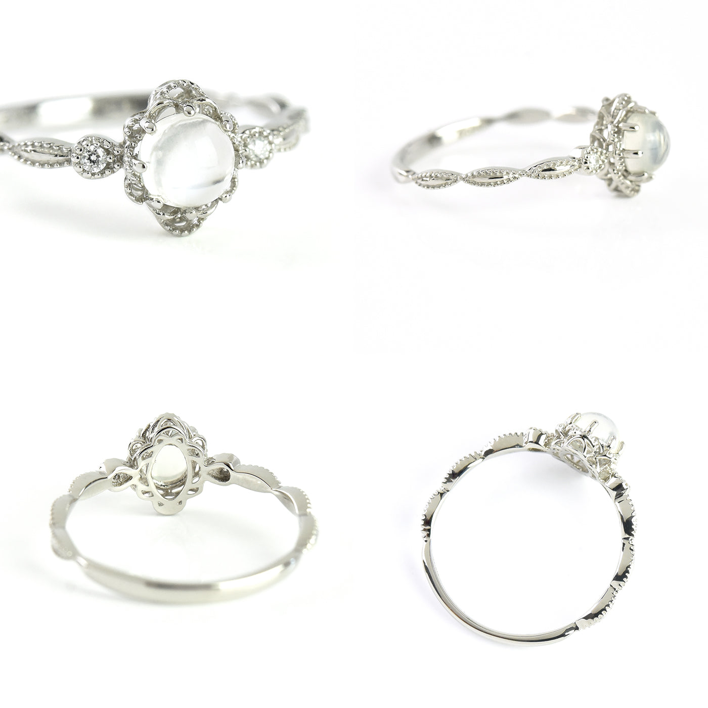 Vintage Style Diamond n Stone Ring