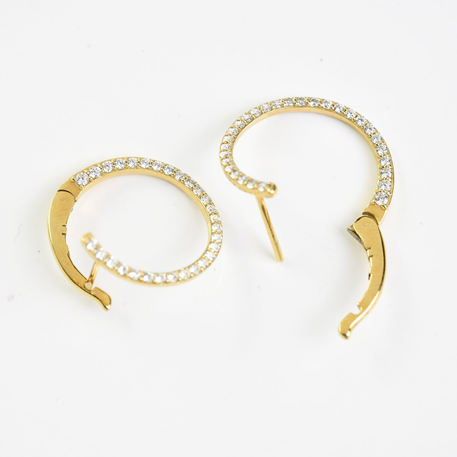 Diamond Asymetrical Hoop Earrings