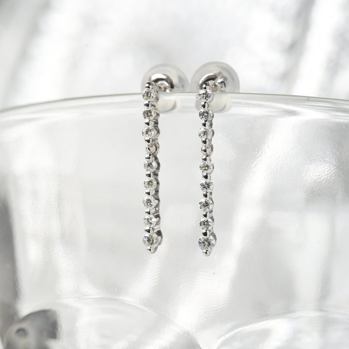 Diamond Line Dangling Earrings