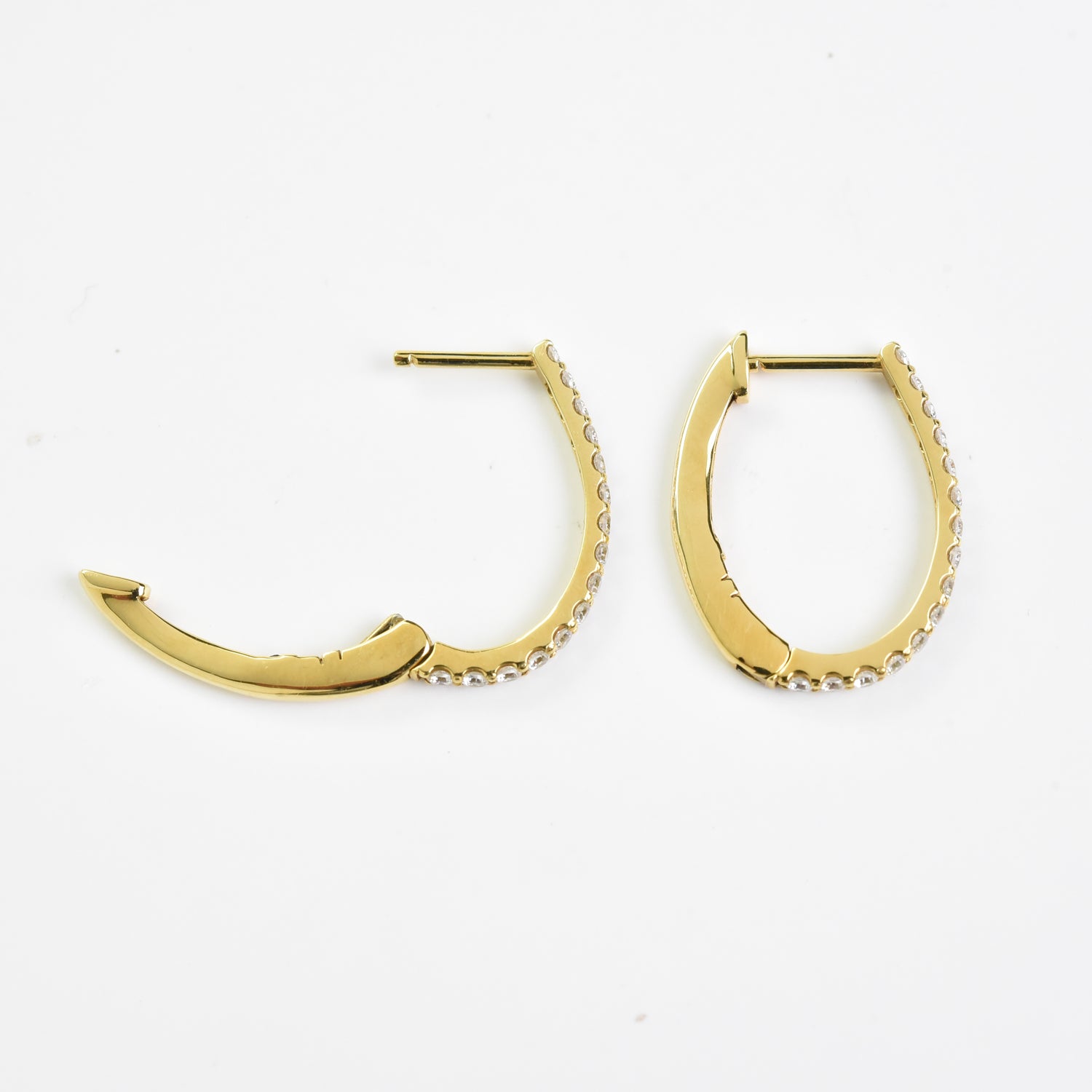 Diamond Line Hoop Earrings