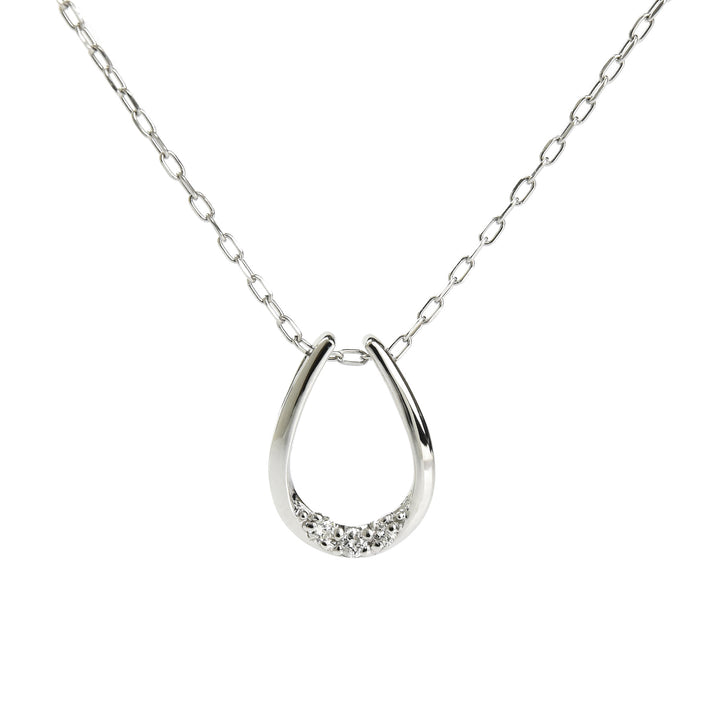 U Shape Diamond Pendant with Chain