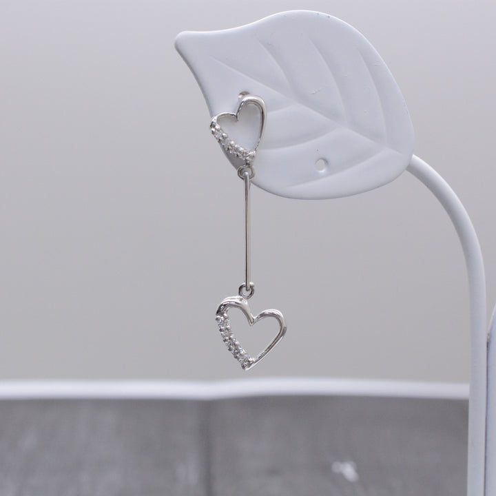 2 Heart Dangling Earrings