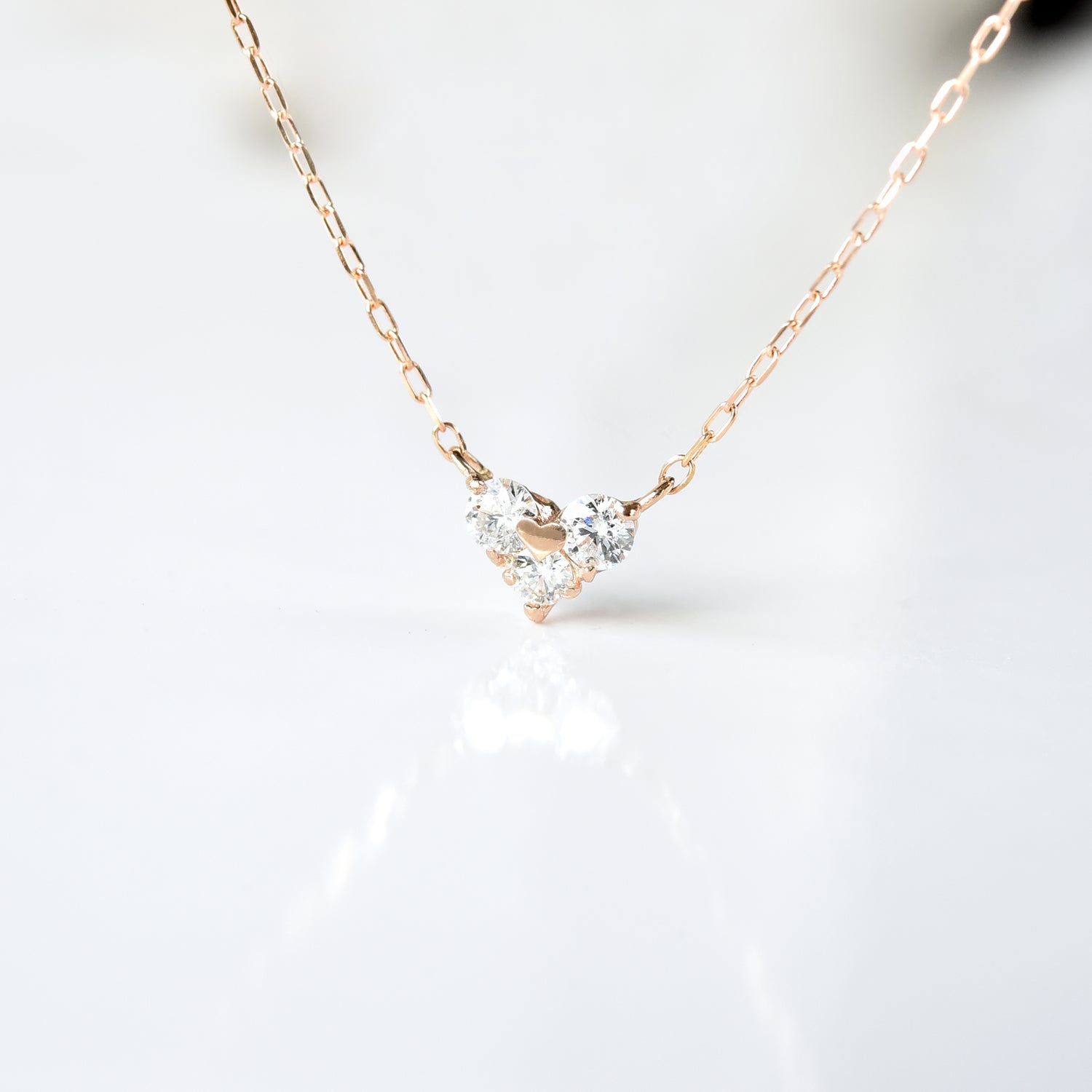 3 Diamond n Heart Pendant with Chain