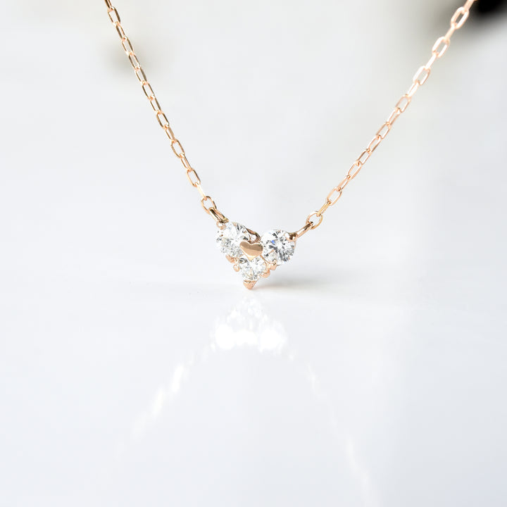 3 Diamond n Heart Pendant with Chain