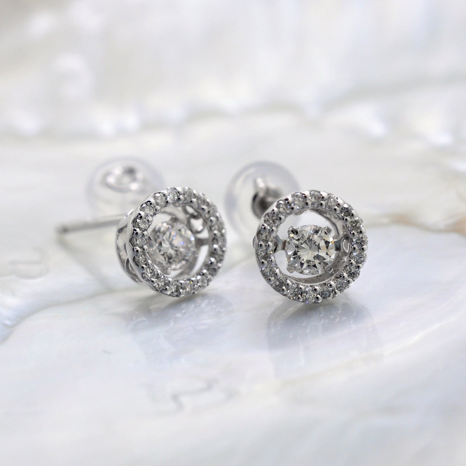 Diamond Halo Earrings