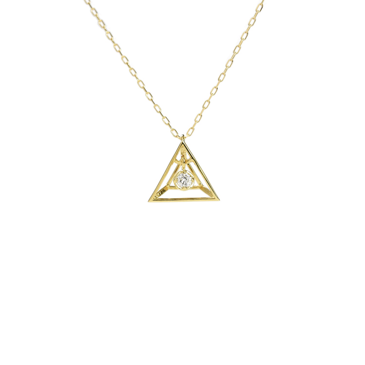 Pyramid Solitaire Pendant with Chain