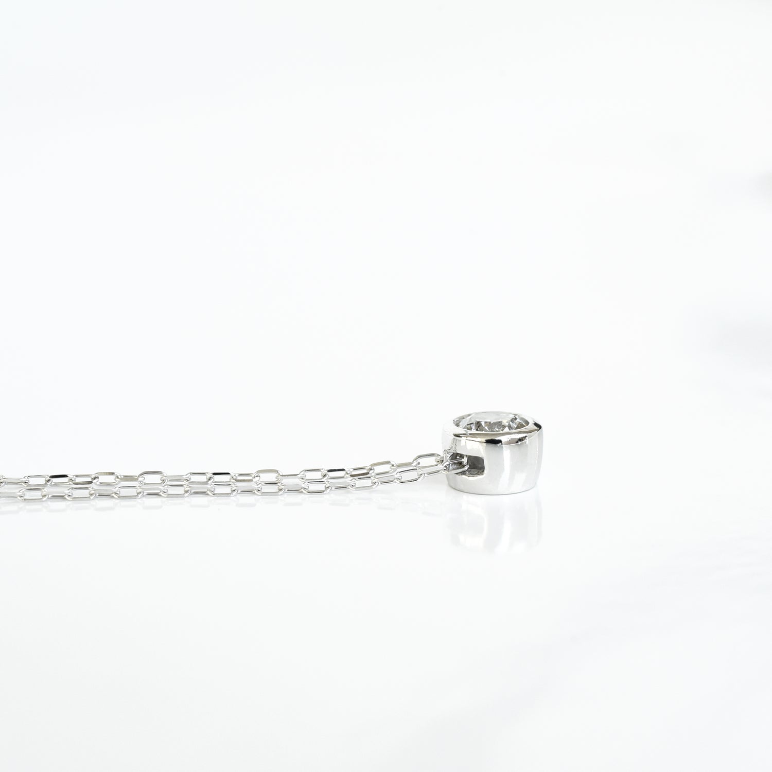 Single Diamond Pendant with Loop Chain