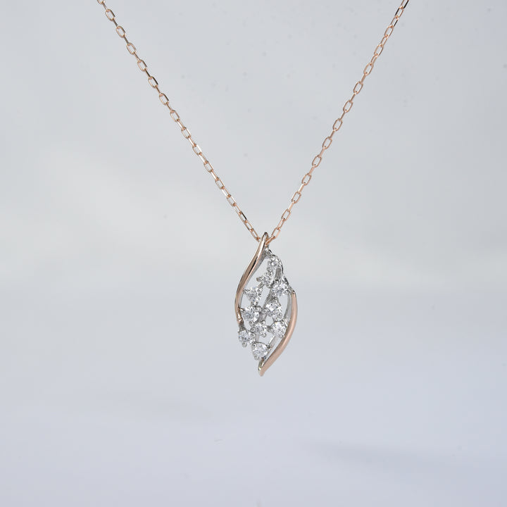 Diamonds in a Leaf Pendant with Chain
