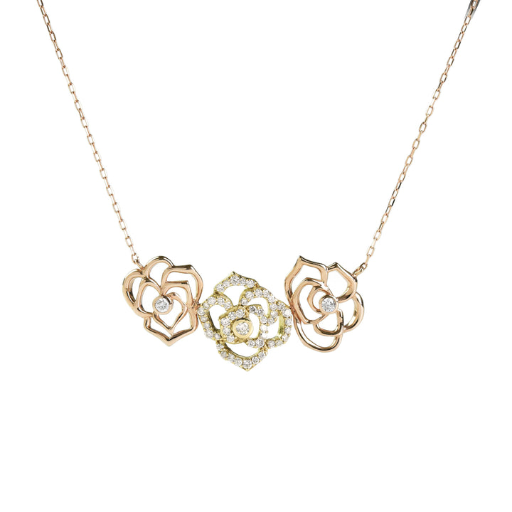 3 Roses n Diamonds Pendant with Chain
