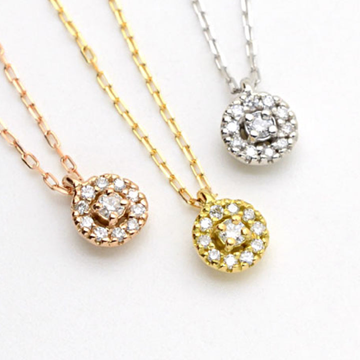 Diamond Halo Pendant With Chain