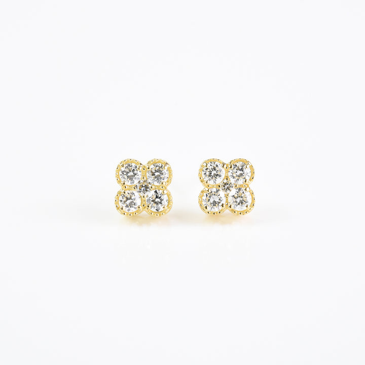 5 Diamond Flower Earrings
