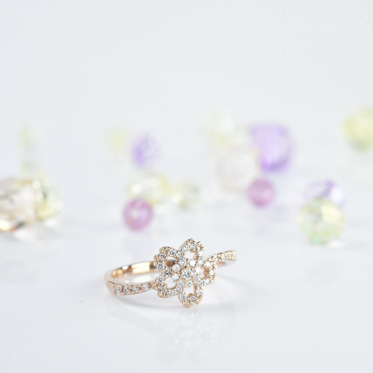 Diamonds N Flowers Ring