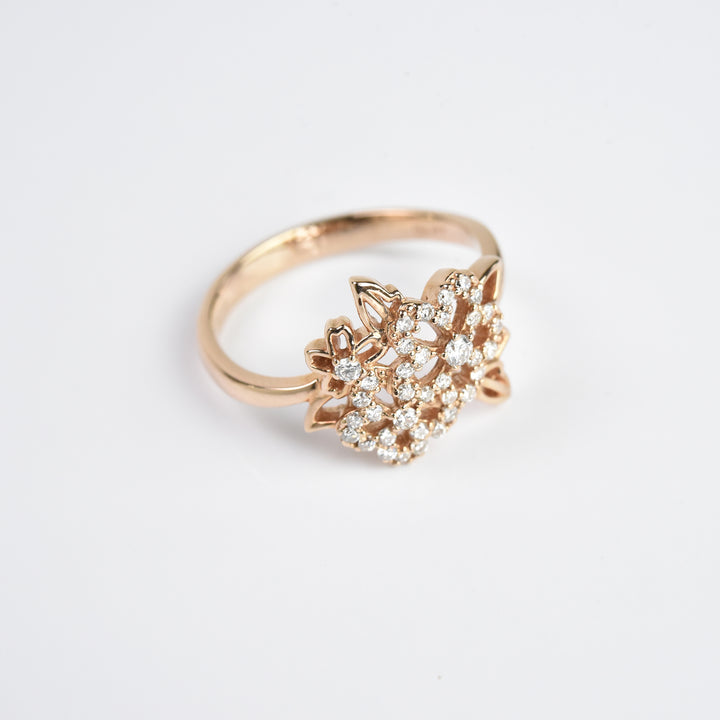 Flower N Leaf Diamond Ring
