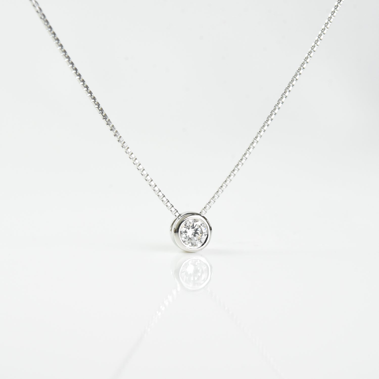 Single Diamond Pendant with Chain