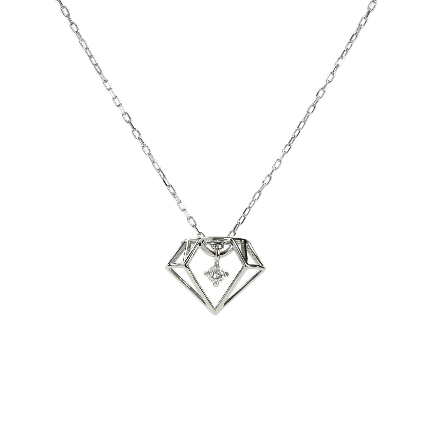 Solitaire in a Solitaire Pendant with Chain