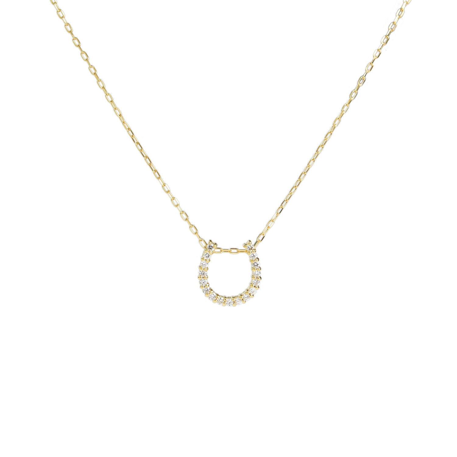 Horse Shoe Diamond Pendant with Chain
