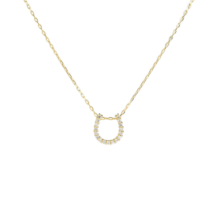 Horse Shoe Diamond Pendant with Chain