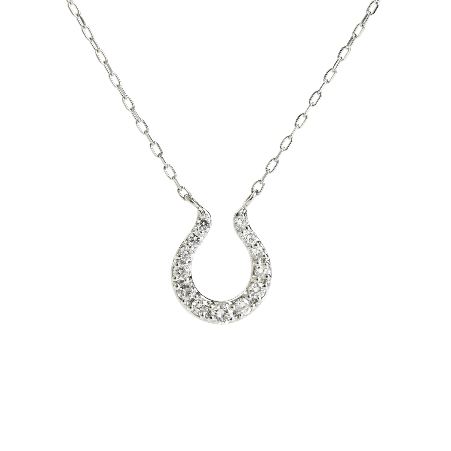Diamond U Pendant with Chain