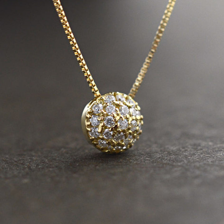 Diamond Ball Pendant With Chain