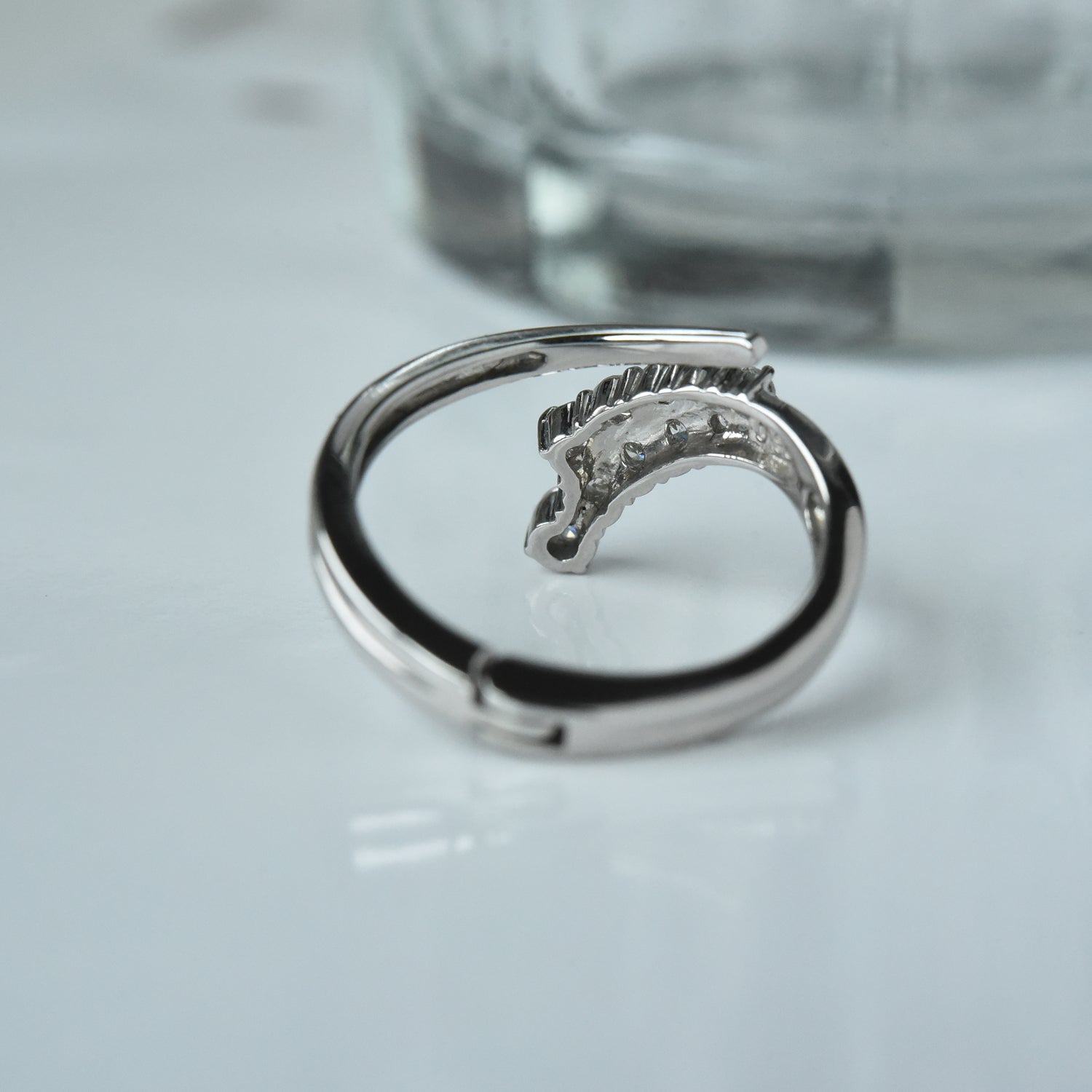 2 Line Diamond Adjustible Ring