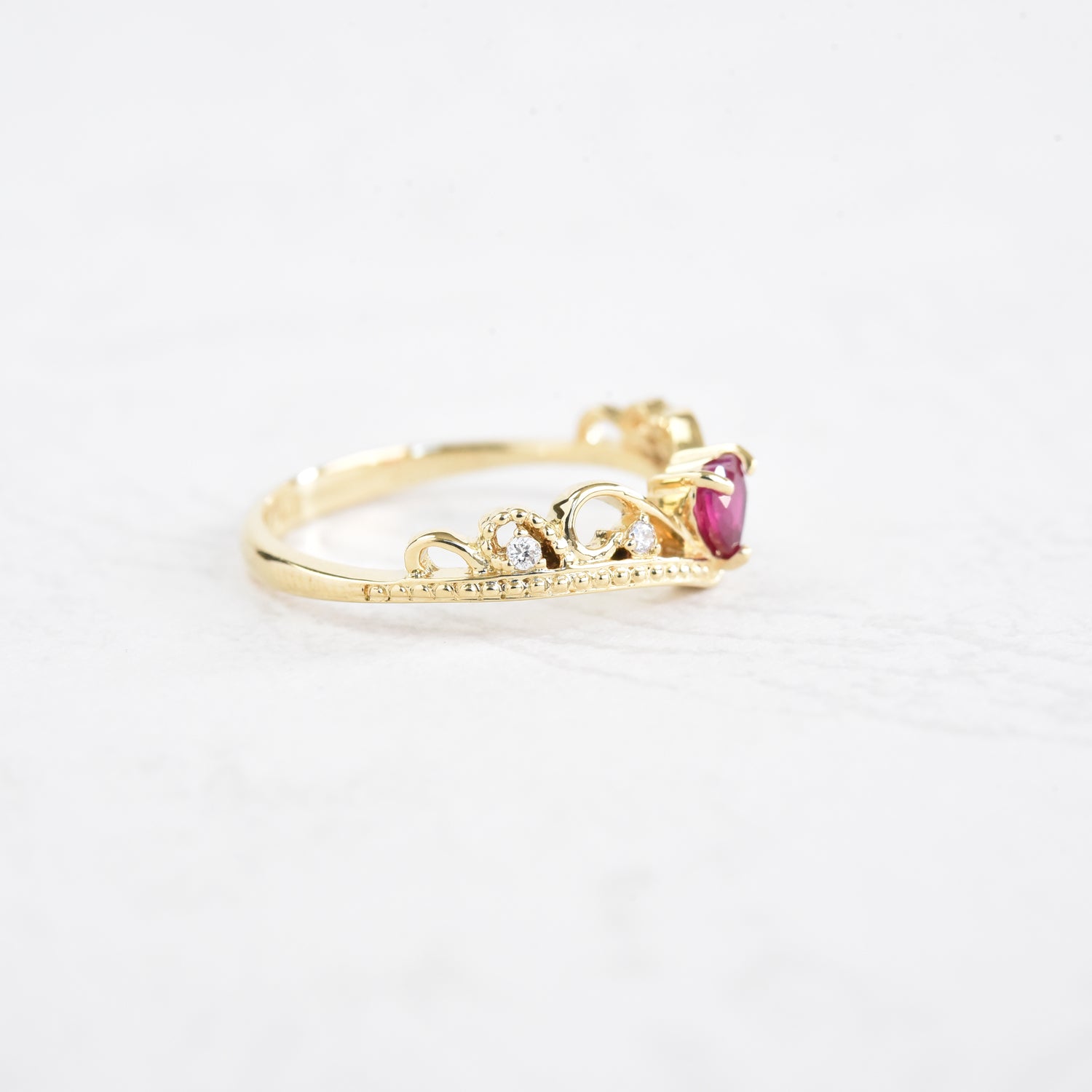 Ruby Heart Venetian Ring
