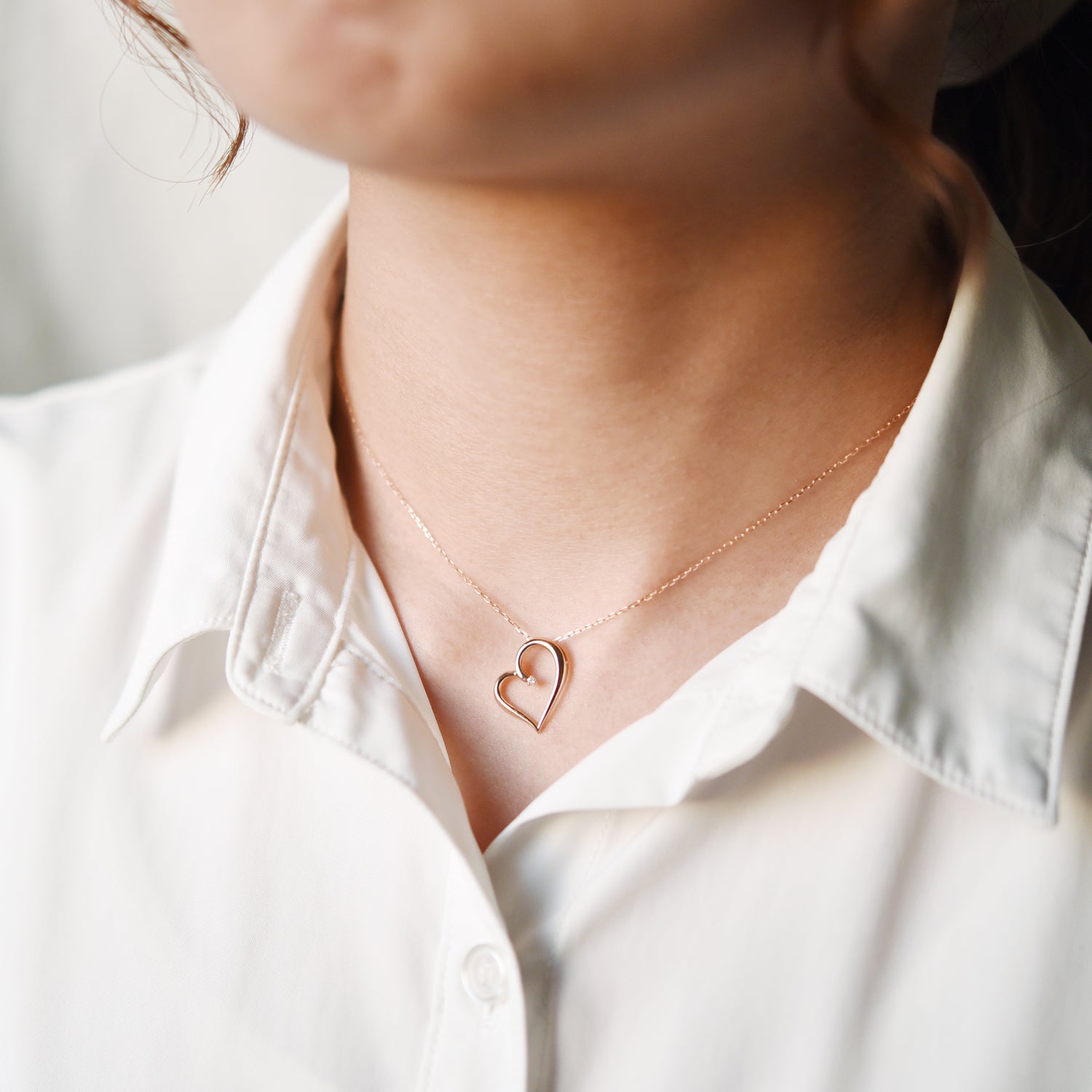Diamond Heart Pendant with Chain
