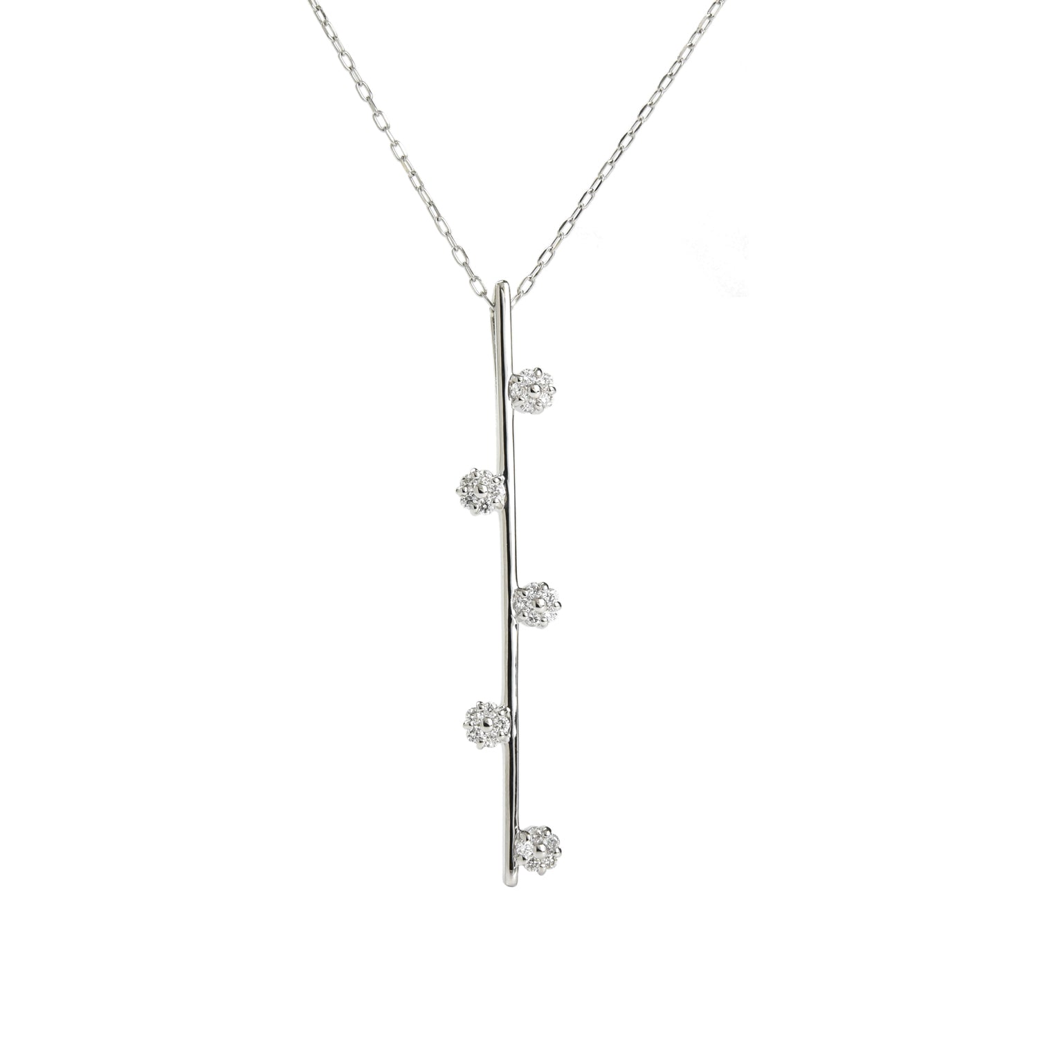 Needle Line N Diamond Pendant with Chain