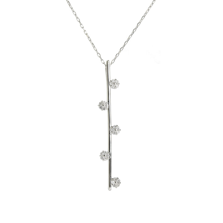 Needle Line N Diamond Pendant with Chain