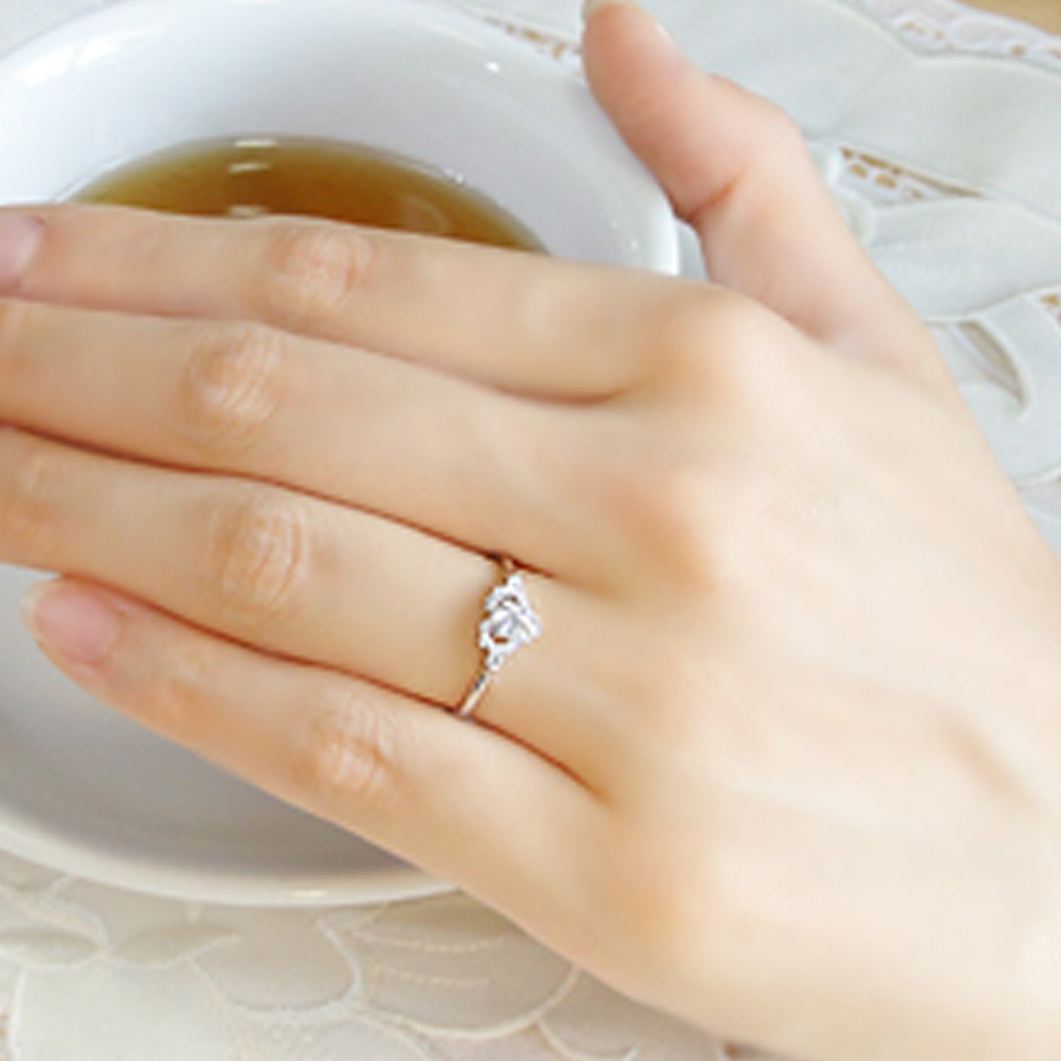 Solitaire in a Heart Ring