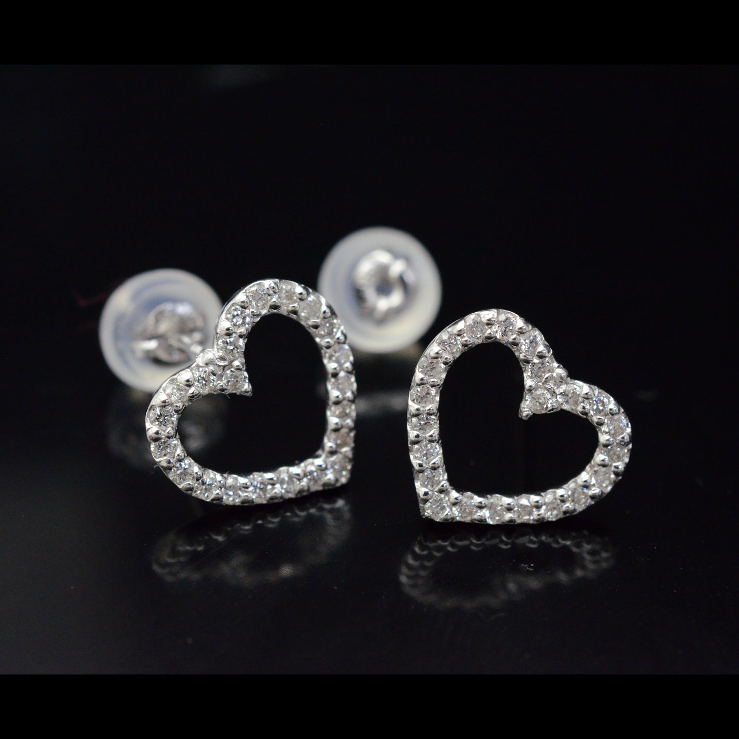 Diamond Heart Earrings