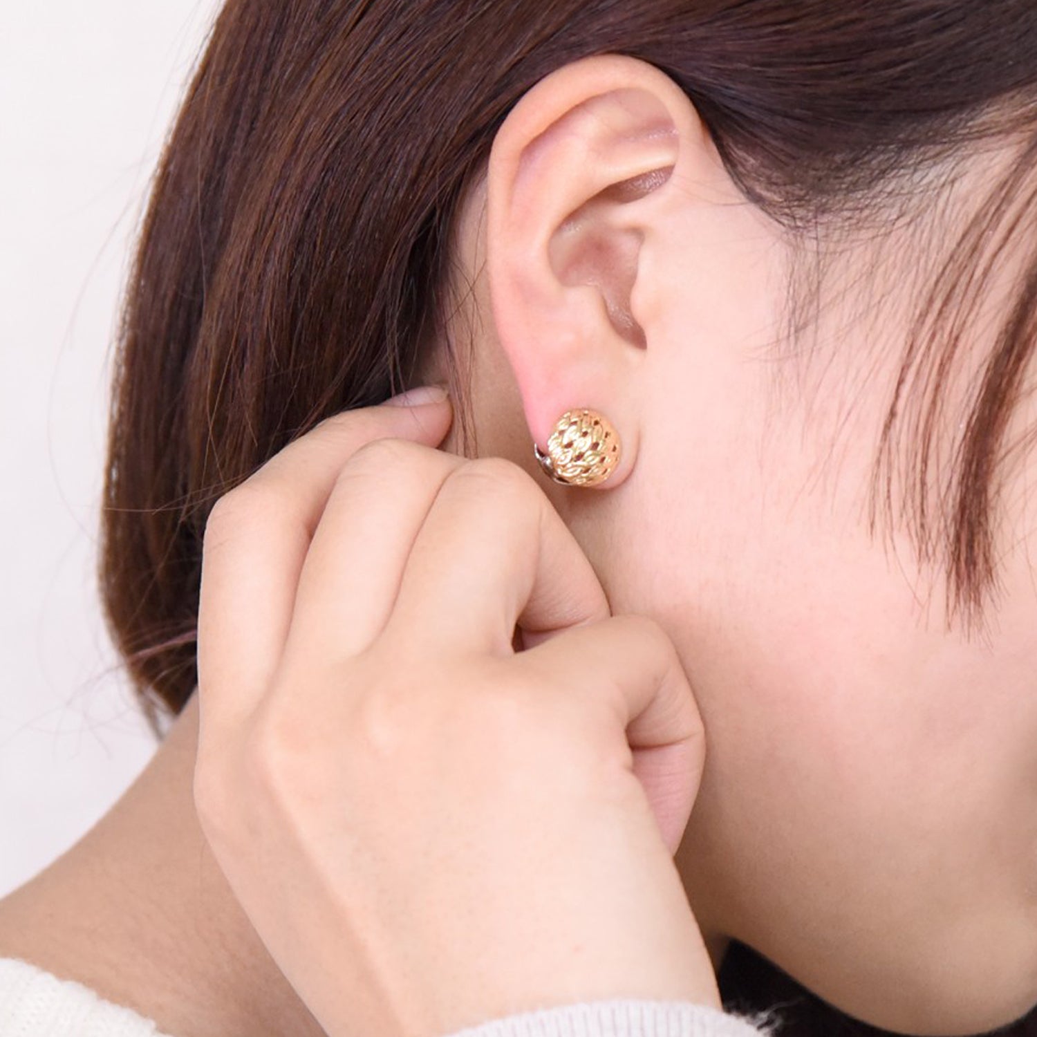 2 Color Round Ball Hoop Earrings