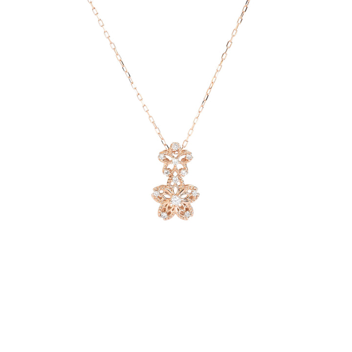 2 Flowers N Diamonds Pendant with Chain