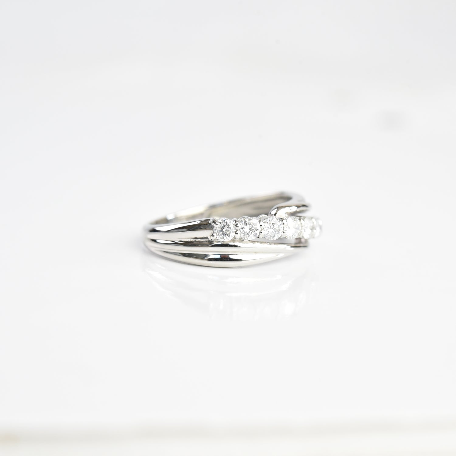 Slanting Diamond Ring