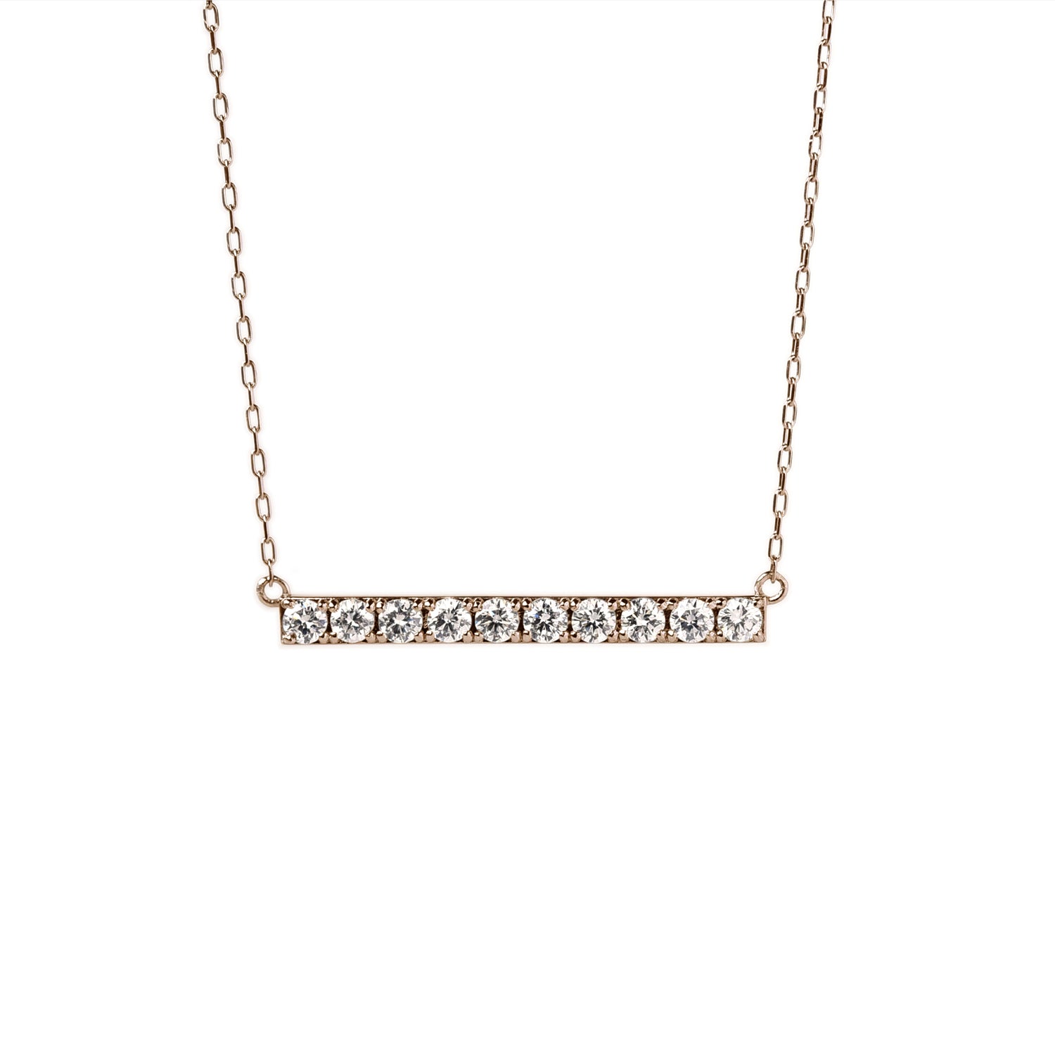 Staright Line Diamonds Pendant With Chain