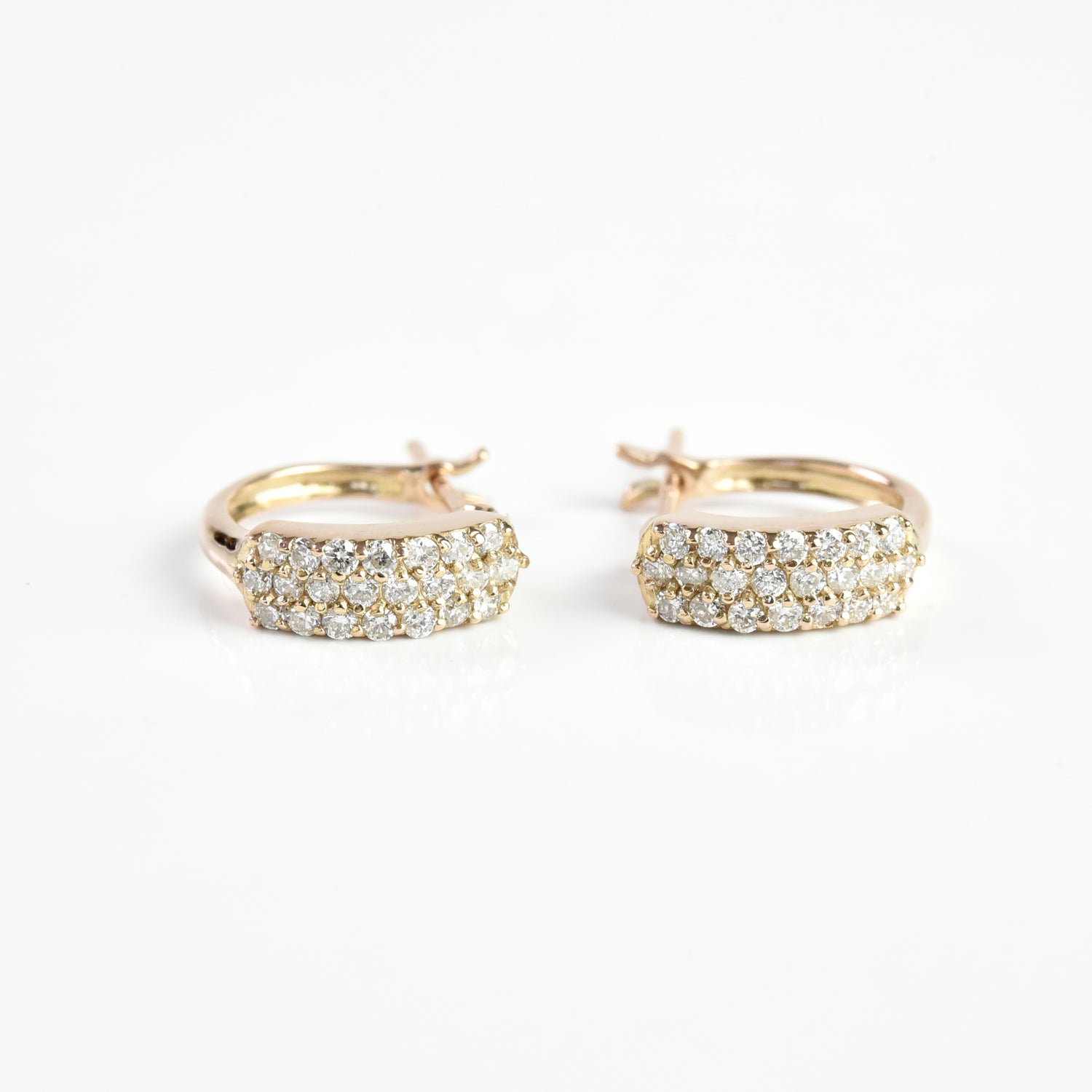 3 Line Diamond Hoop Earrings