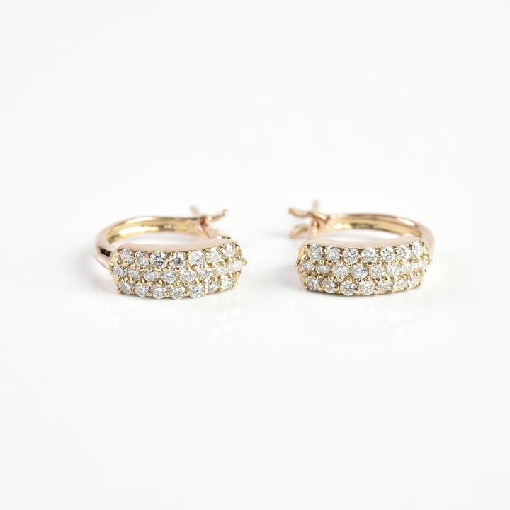 3 Line Diamond Hoop Earrings