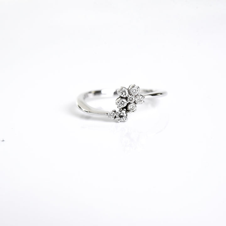 Delicate Diamond Flower Ring