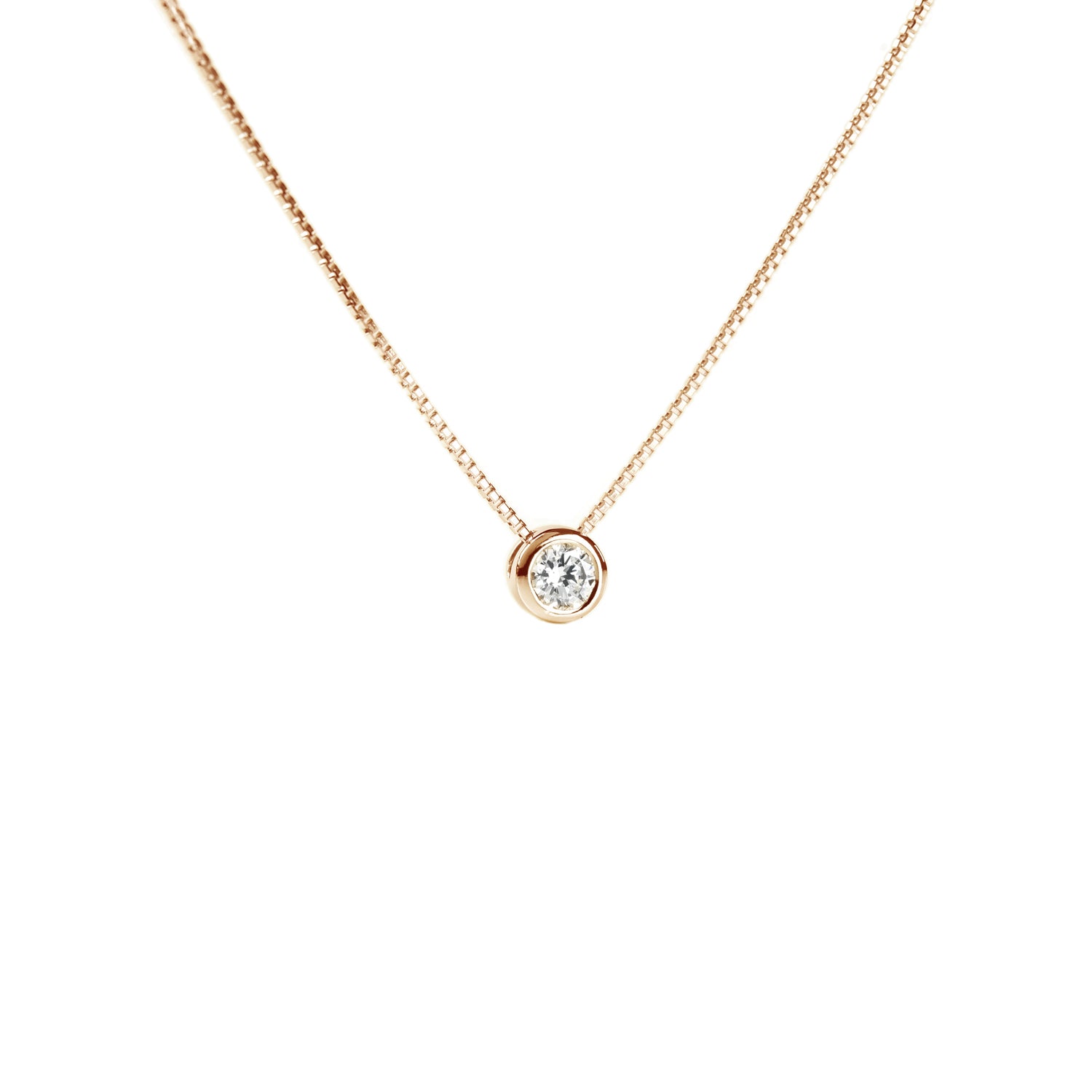 Single Diamond Pendant with Chain