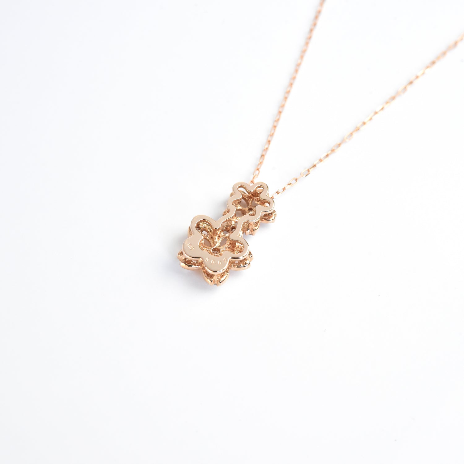 2 Flowers N Diamonds Pendant with Chain