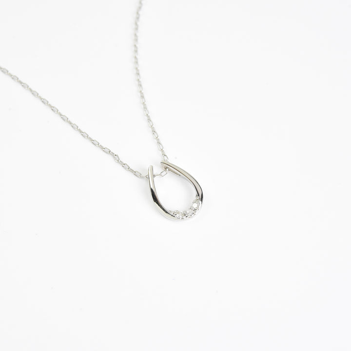 U Shape Diamond Pendant with Chain
