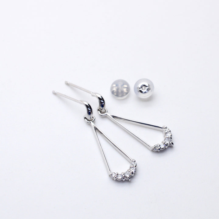 Dangling Diamond Drop Earrings