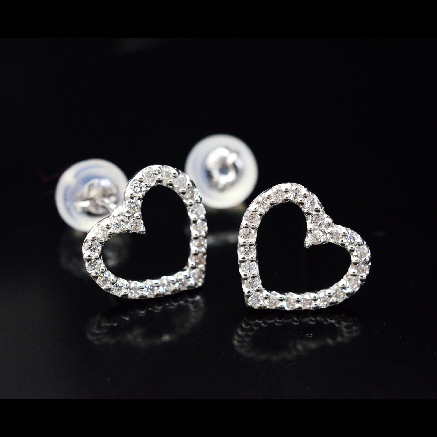 Diamond Heart Earrings