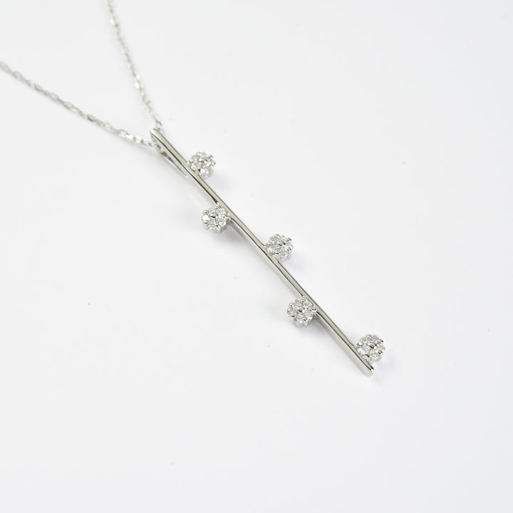 Needle Line N Diamond Pendant with Chain