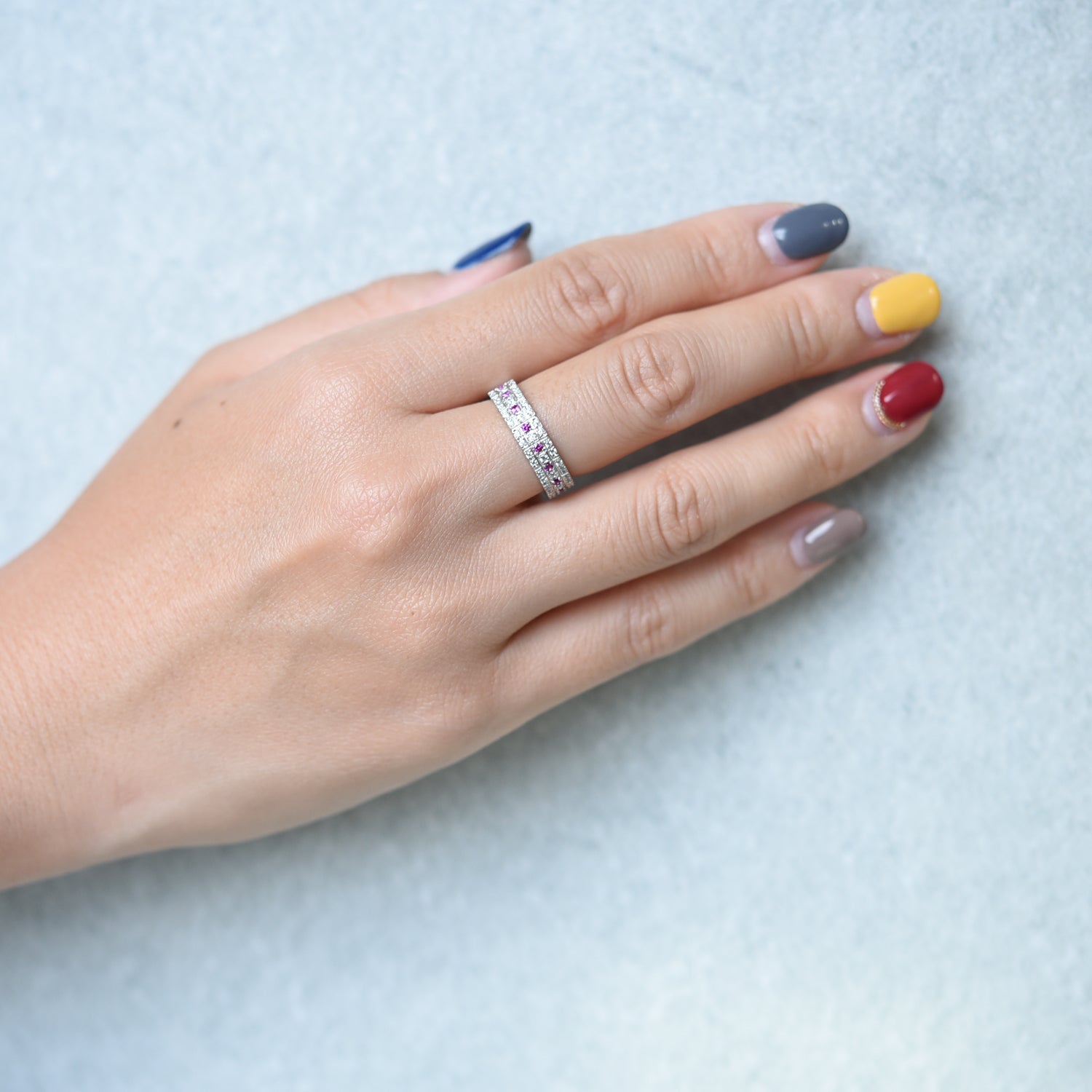 Ruby n Diamond Band Ring