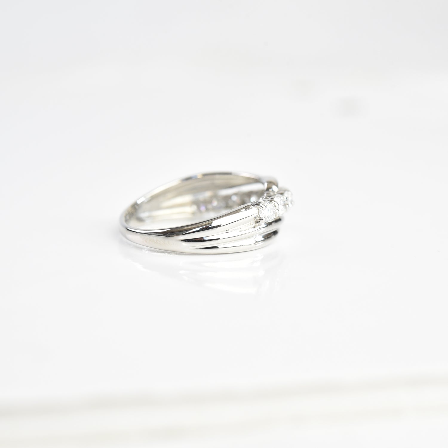 Slanting Diamond Ring