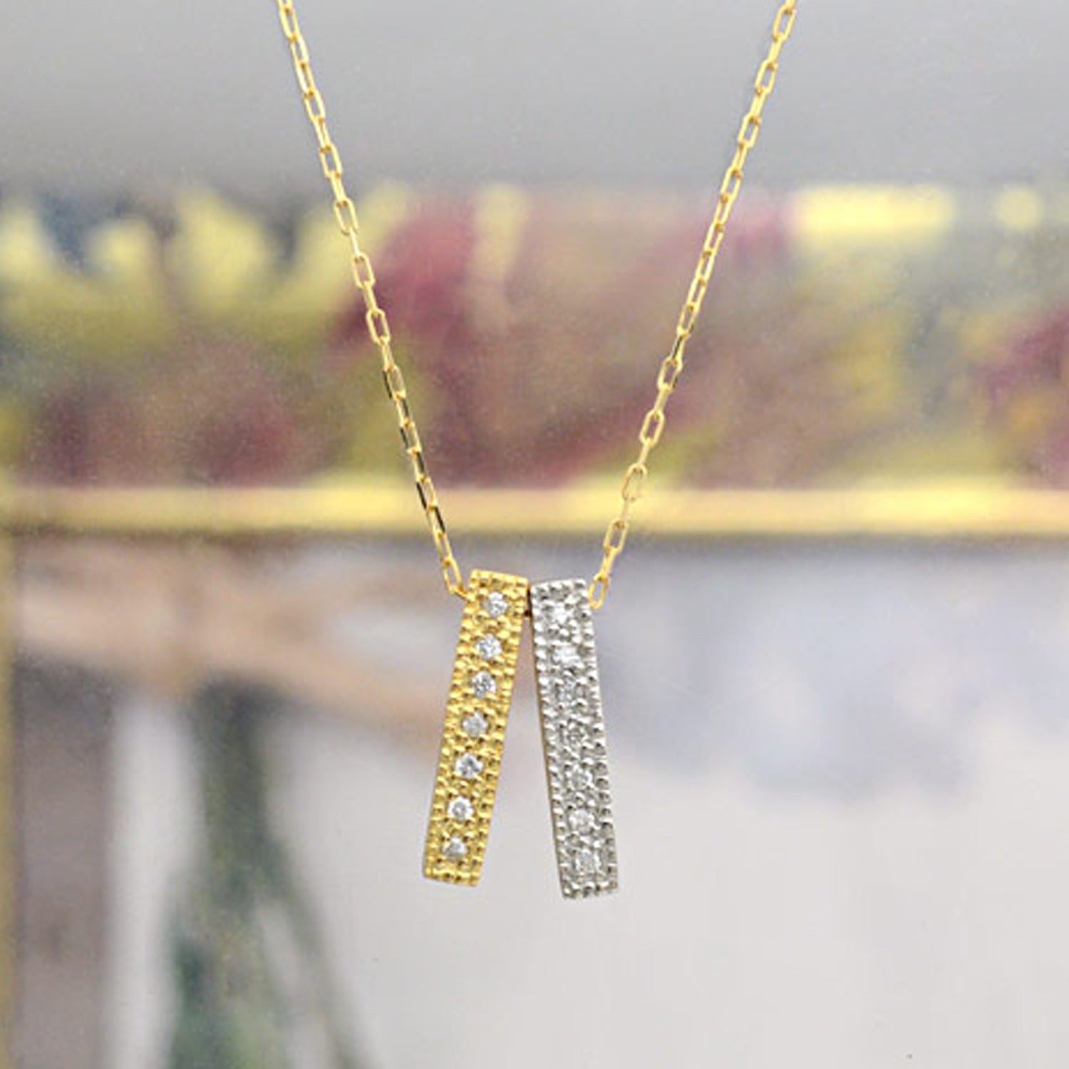 I Line Diamond Pendant With Chain