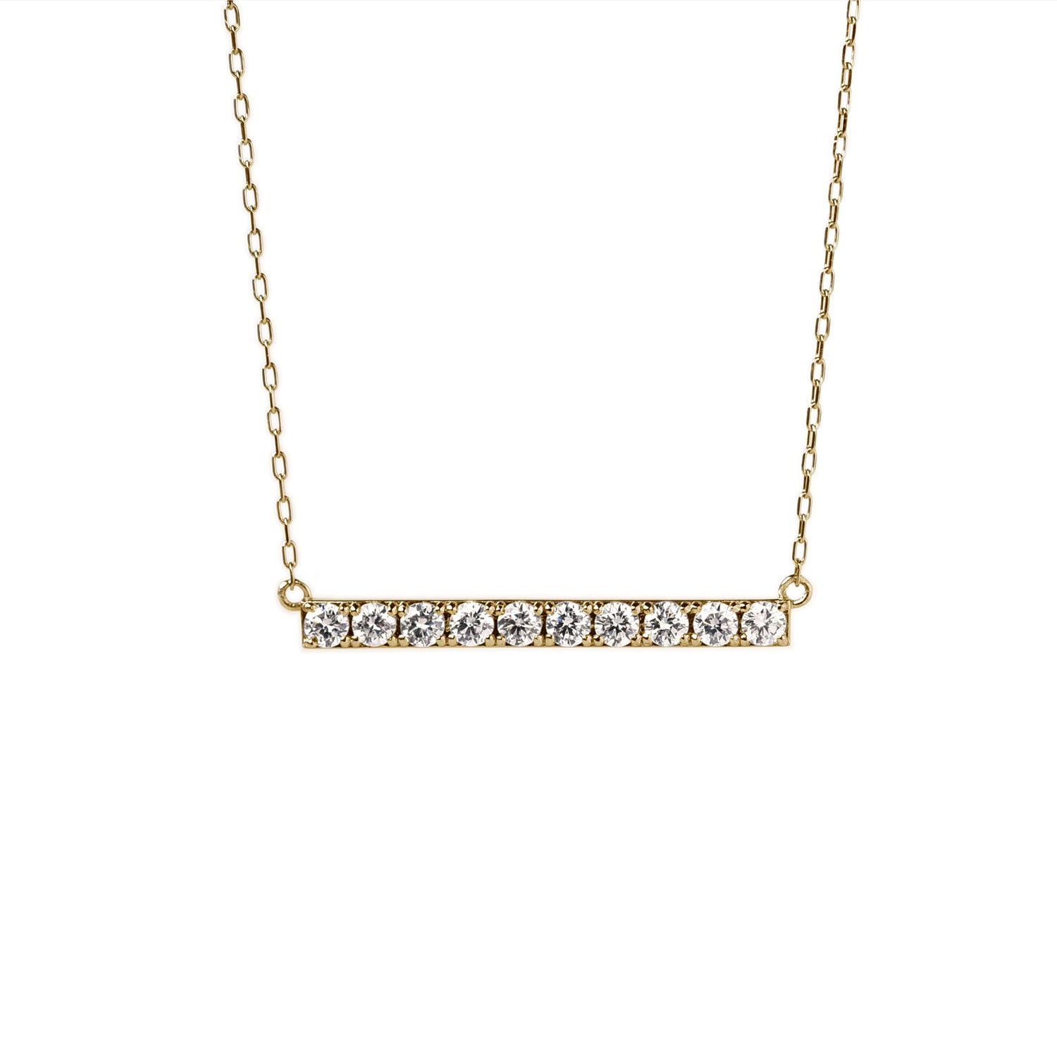 Staright Line Diamonds Pendant With Chain
