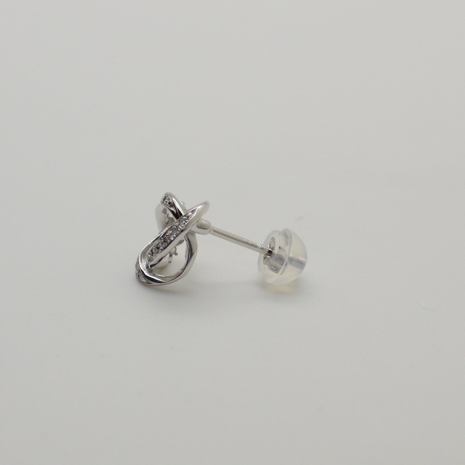 Diamond Ribbon Halo Earrings