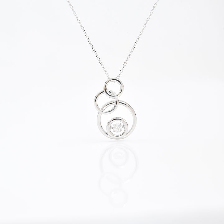 4 Diap0089-4 Rounds N a Solitaire Pendant with Chain